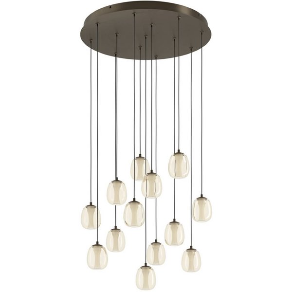 Stars of Light LED-Hängelampe FERRO 58cm 13flg. bronze/braun