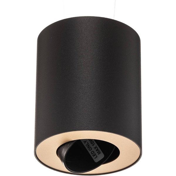 Deckenspot Zet, schwarz/gold, 12 cm hoch, verstellbar, GU10