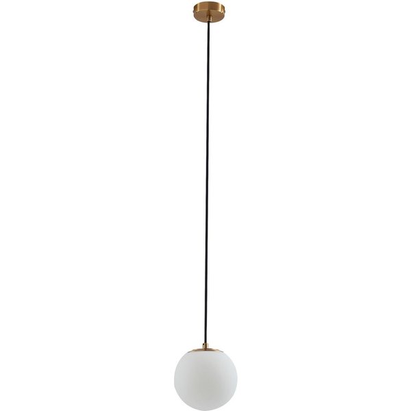 Lucande Hängelampe Bidolo, messingfarben, Glas, 15 cm, IP44