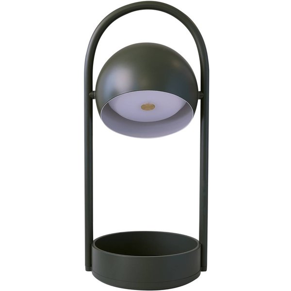 FRANDSEN LED-Akku-Tischlampe Ball Portable, olivgrün, Stahl