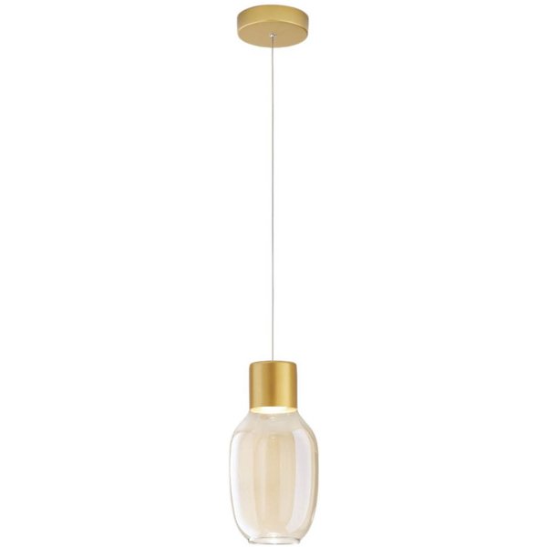 LED-Hängeleuchte Lapo, 1-flammig, cognacfarben, Ø 16cm, Glas