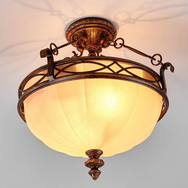 Deckenleuchte Drawing Room, walnuss/creme, Höhe 37 cm