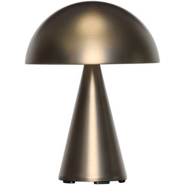 HÜBSCH LED-Akku-Tischlampe Mush, messing brüniert, Höhe 20cm