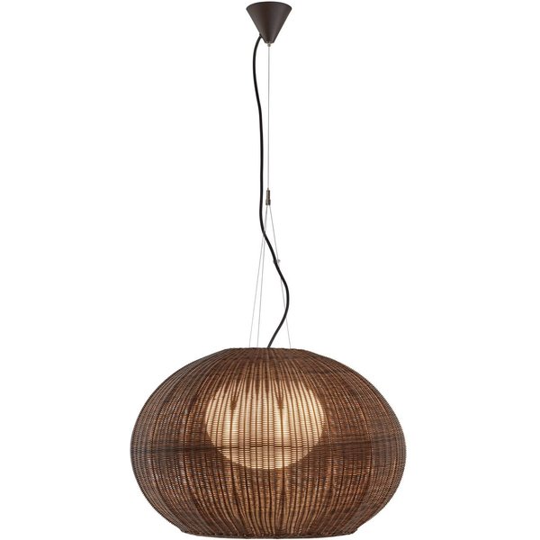 Bover LED-Außen-Hängelampe Garota, grafitbraun/braun Ø 72 cm