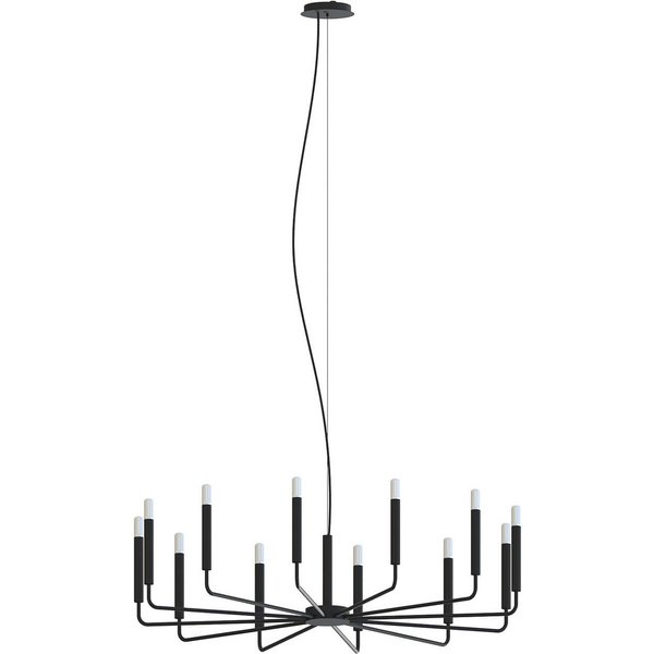 Kronleuchter ORTO B, schwarz, Metall, Ø 103 cm, 12-flammig