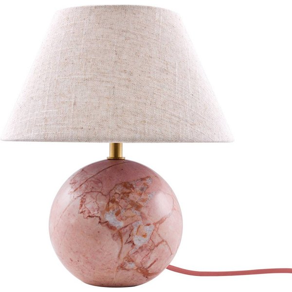 Globen Lighting Tischlampe Castello, pink/beige, Höhe 28 cm