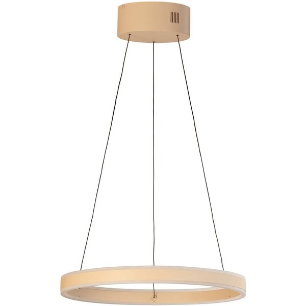 LED-Hängelampe Silvio, Ø 50 cm, sandfarben, Metall, CCT,