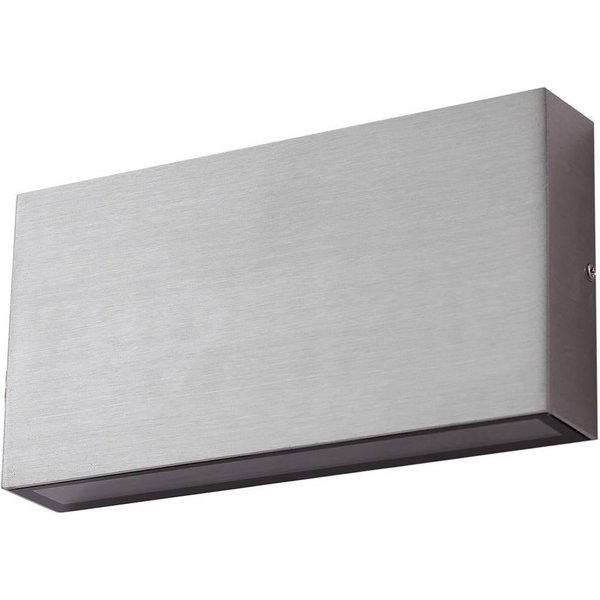 Lindby LED-Außenwandlampe Jarte, silber, Metall, 17cm, IP54
