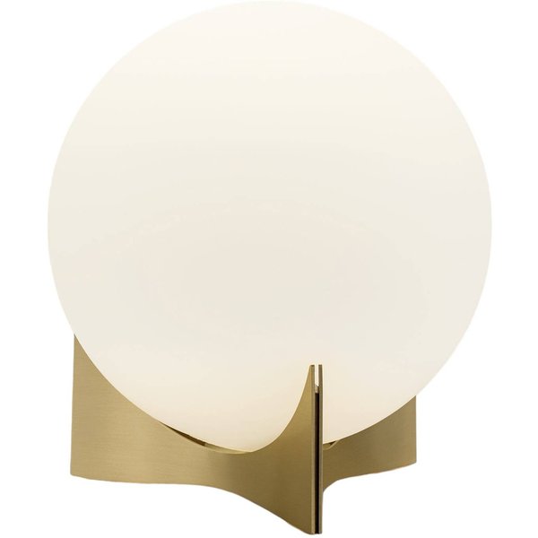 Terzani Tischleuchte Oscar, messingfarben, Ø 20 cm, Opalglas