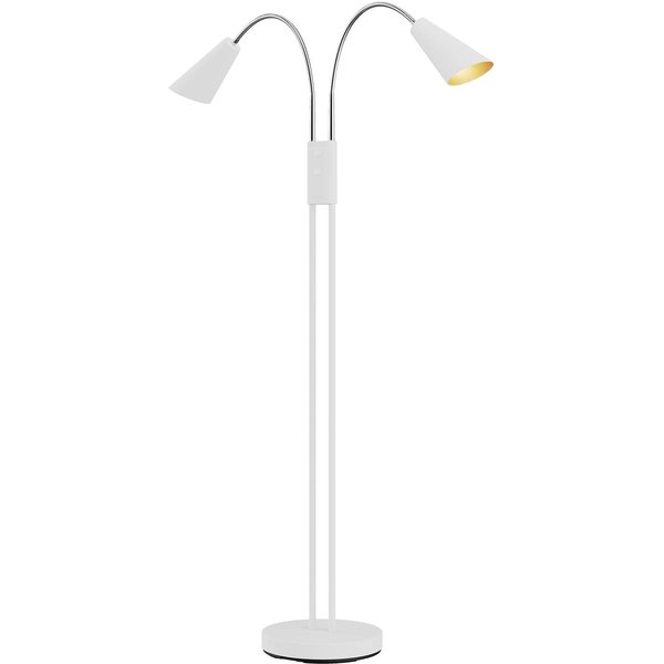 Lucande Stehlampe Medira, weiß, 2-flg., verstellbar, GU10