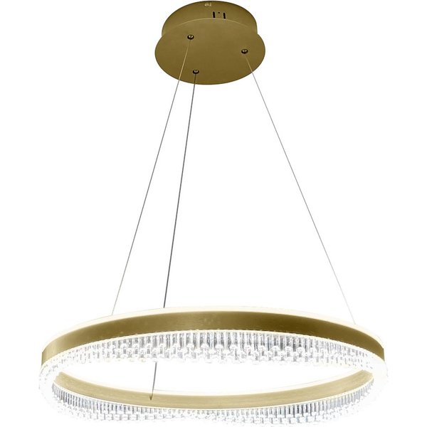 LED-Hängeleuchte Preciosa, gold/kristall, Acryl, Ø 60 cm