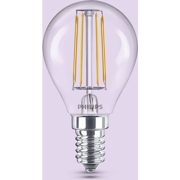 Philips LED-Lampe E14 P45 4,3W 470lm 2700K Filament 3er-Pack