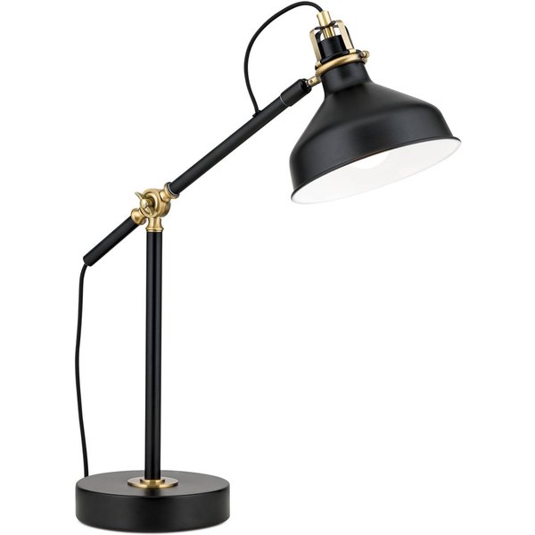 Tischlampe Schiller, schwarz, Metall, 59 cm, verstellbar