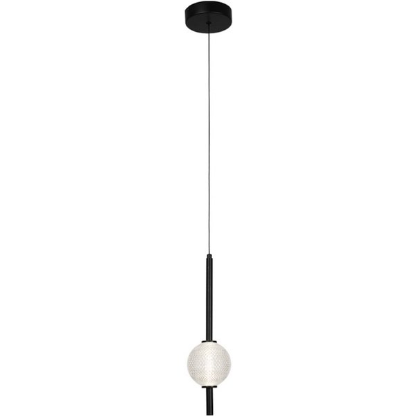 LED-Hängelampe Abeona, Ø 10 cm, schwarz/klar, Metall/Glas