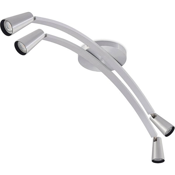 Lucande Velanoris Deckenlampe, 4-fl. alu gebürstet