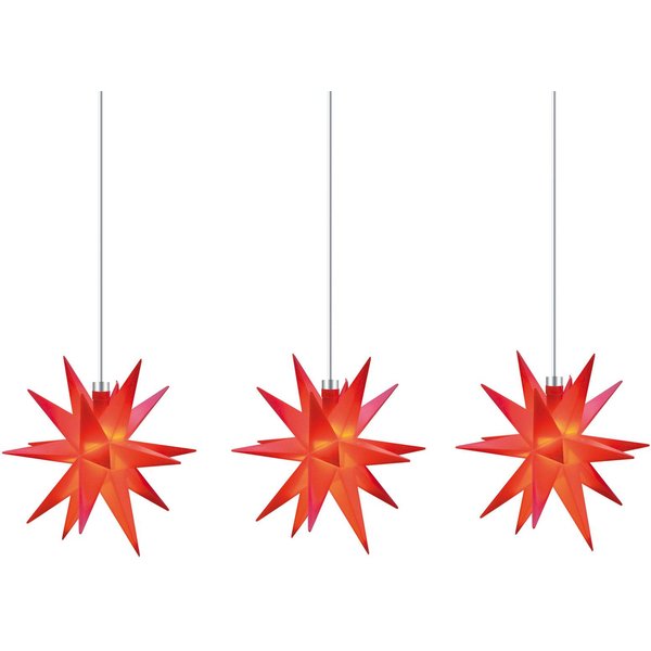 STERNTALER Lichterkette Stern, rot, Ø 12 cm 18-Zacker 3-flg.