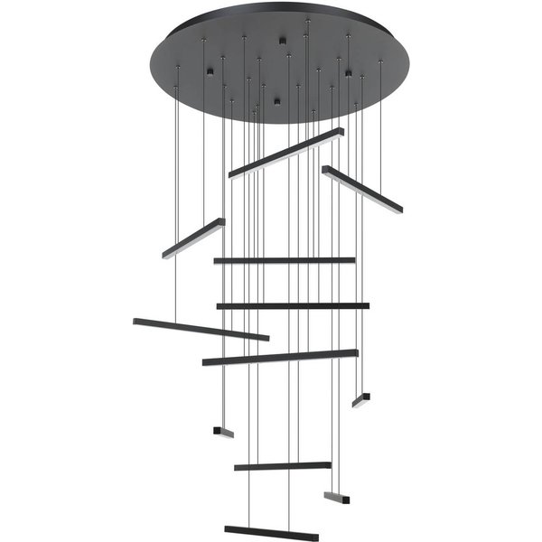 Stars of Light LED-Hängelampe Lindoza schwarz 44 cm 12-flg