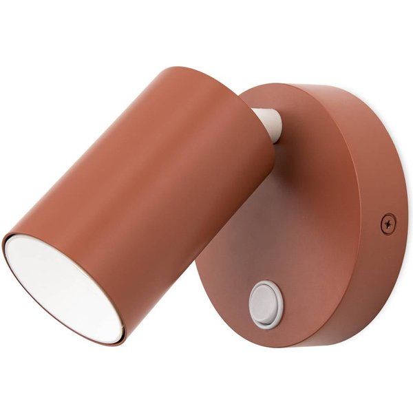 Wandstrahler Penn, korallenrot, Ø 10,5 cm, Stahl/Aluminium