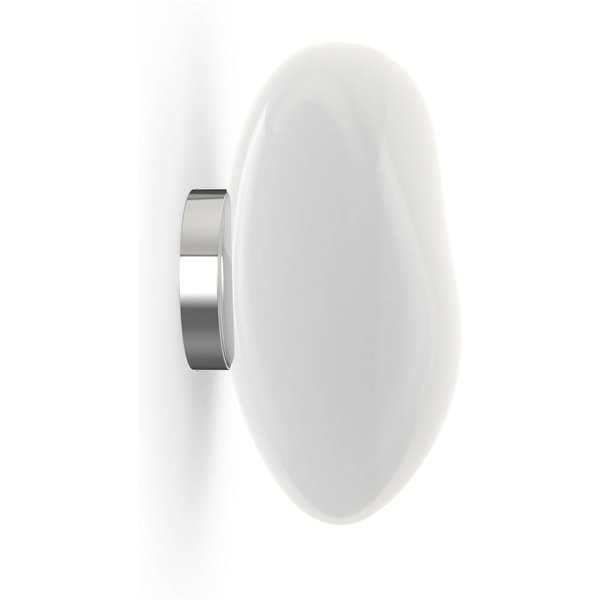 Tom Dixon LED-Wandlampe Melt, Ø 50 cm, opal/chromfarben
