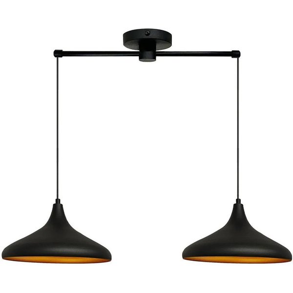 Hängeleuchte Claus, schwarz, Länge 85 cm, 2-flammig, Metall