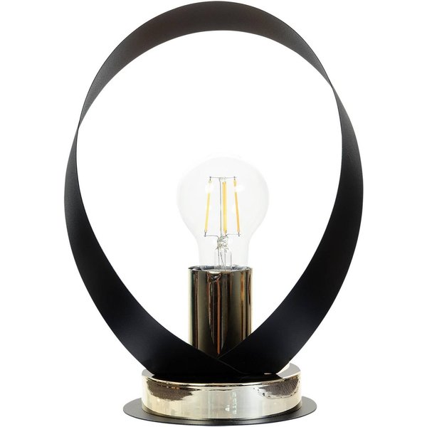 Tischleuchte Petla, schwarz/gold, Metall, Ø 19 cm
