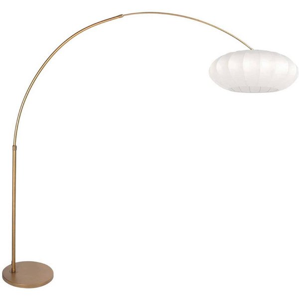 Bogen-Stehlampe Sparkled Light bronze/weiß, 240 cm, Seide