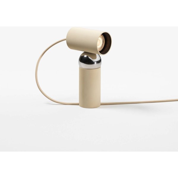 FLOS Tischlampe Bilboquet, beige, 20 cm hoch, drehbar, GU10