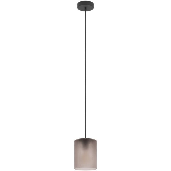 Hängelampe Colomera, Ø 15 cm, schwarz/grau, Glas