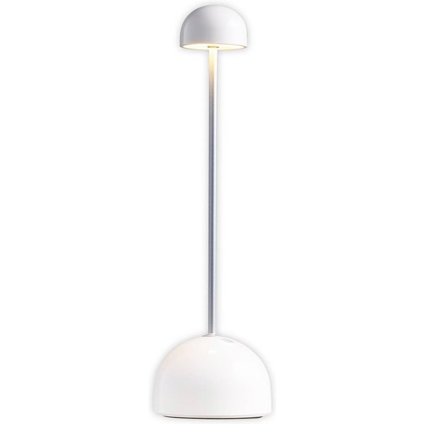 MARSET LED-Akku-Tischlampe Sips, weiß/silber, 31 cm, Stahl