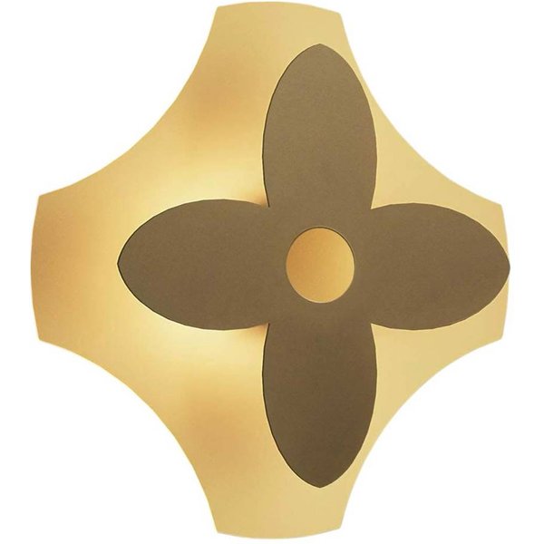 OLEV LED-Wandlampe ORNATO FLOWER, gold/braun, Metall 2.700 K