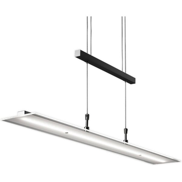 LED-Hängelampe Tick schwarz, Glas, dimmbar, höhenverstellbar