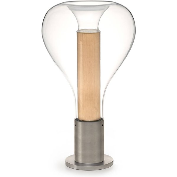 LZF Eris LED-Tischlampe Glas aluminium/buche
