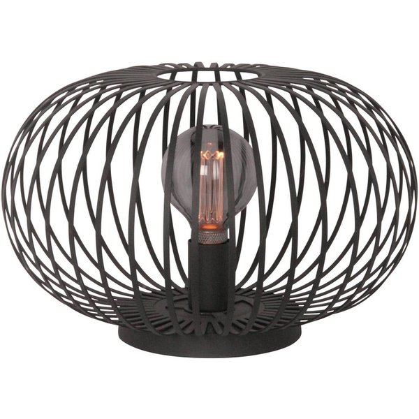 Tischlampe Aglio, Ø 40 cm, schwarz, Metall