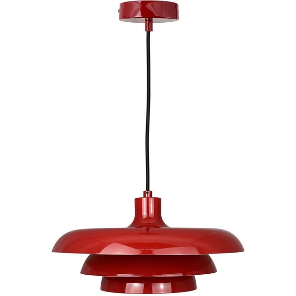 Dyberg Larsen Hängeleuchte Ava, dunkelrot, Metall, Ø 31 cm