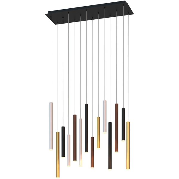 LED-Hängeleuchte Cala, 14-flammig, lang, Aluminium, Eisen