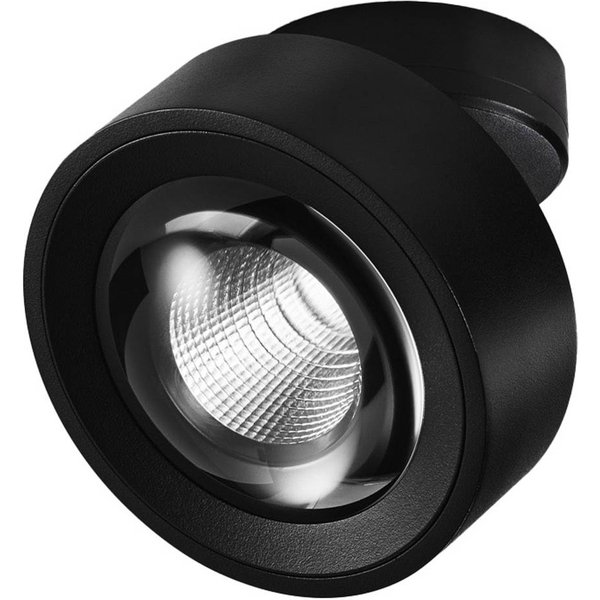 Egger DLS LED-Spot Clippo Optic, schwarz/schwarz, Ø12cm, DTW