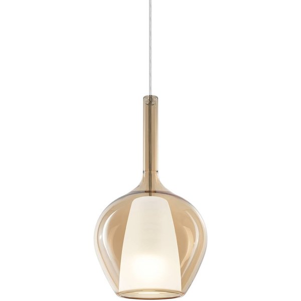 Ideal Lux Pendellampe Kalique 1, amberfarben, Ø 18 cm