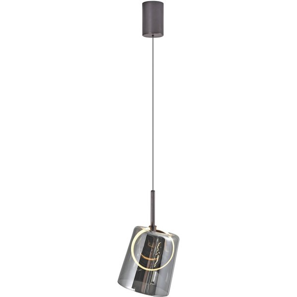 Paul Neuhaus LED-Pendellampe Zula, rauchgrau, Ø 15 cm, Glas