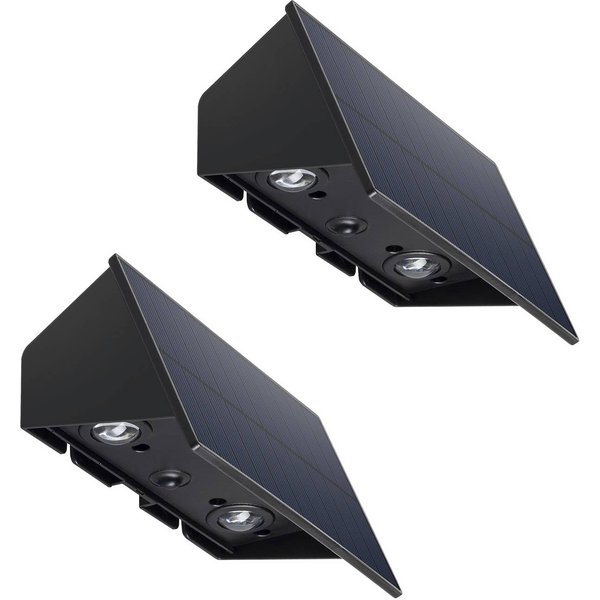 LED-Solar-Wandlampe Blinky schwarz 2-fl. 2er-Set Breite 15cm