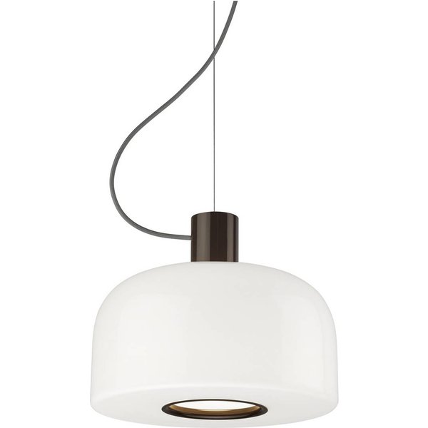 Flos Hängeleuchte Bellhop Glass S1, schokobraun, Ø 33 cm