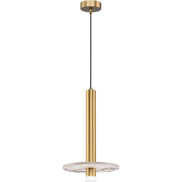 LED-Hängelampe Leandros goldfarben Ø 40 cm Kunststein/Metall