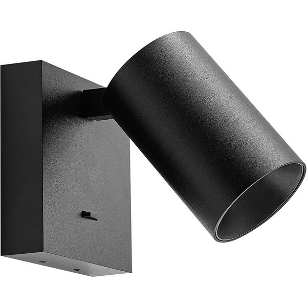 Wandspot CAN TILT, schwarz, 10 x 10 cm, Metall Schalter GU10