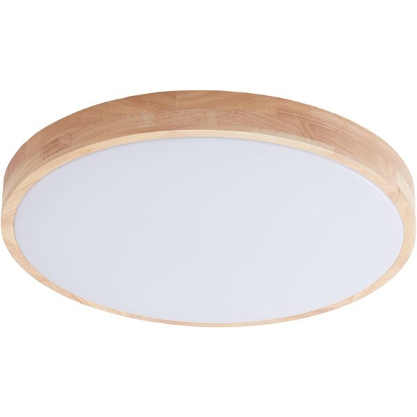 Lindby Smart LED-Deckenleuchte Innes Holz Ø39cm RGB CCT Tuya