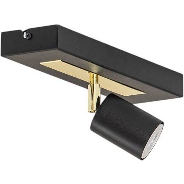 Deckenstrahler Rodez, schwarz/gold, Länge 30 cm, Stahl