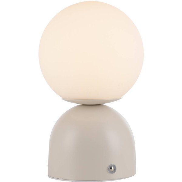 LED-Akku-Tischleuchte RUDI, beige, Höhe 20 cm, CCT, Touchdim