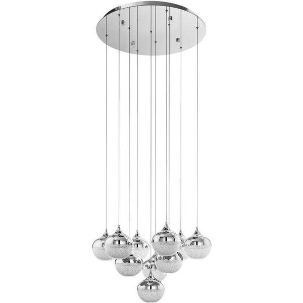 Stars of Light LED-Hängelampe Mioglia chrom Ø 58 cm 10-flg.