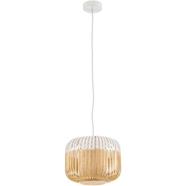 Forestier Pendellampe Bamboo XS, Ø 27 cm, weiß
