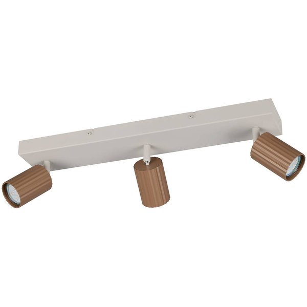 Deckenstrahler Soka, braun/grau, Länge 50 cm, Metall, 3-flg.