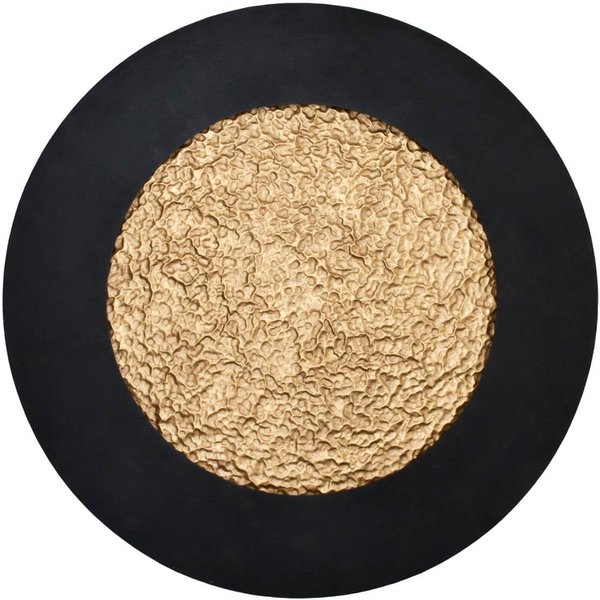 LED-Wandleuchte Luna Piena, braun-schwarz/gold, Ø 80 cm