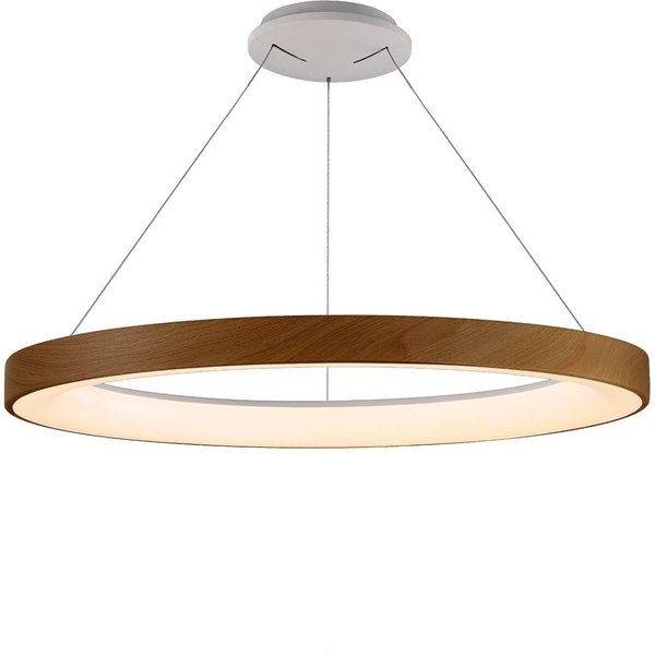 Smart LED-Hängeleuchte Niseko II, Ø 65 cm, holzfarben, CCT
